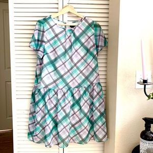 Cute Ann Taylor low-waisted plaid dress